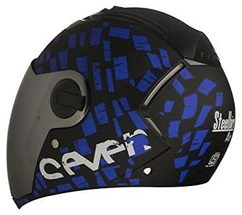 Steelbird SBA-2 Full Face Motorcycle Helmet - DOT Certified, Lightweight & Stylish (Blue/Black) - Perfect for Street Biking, Racing & Commuting