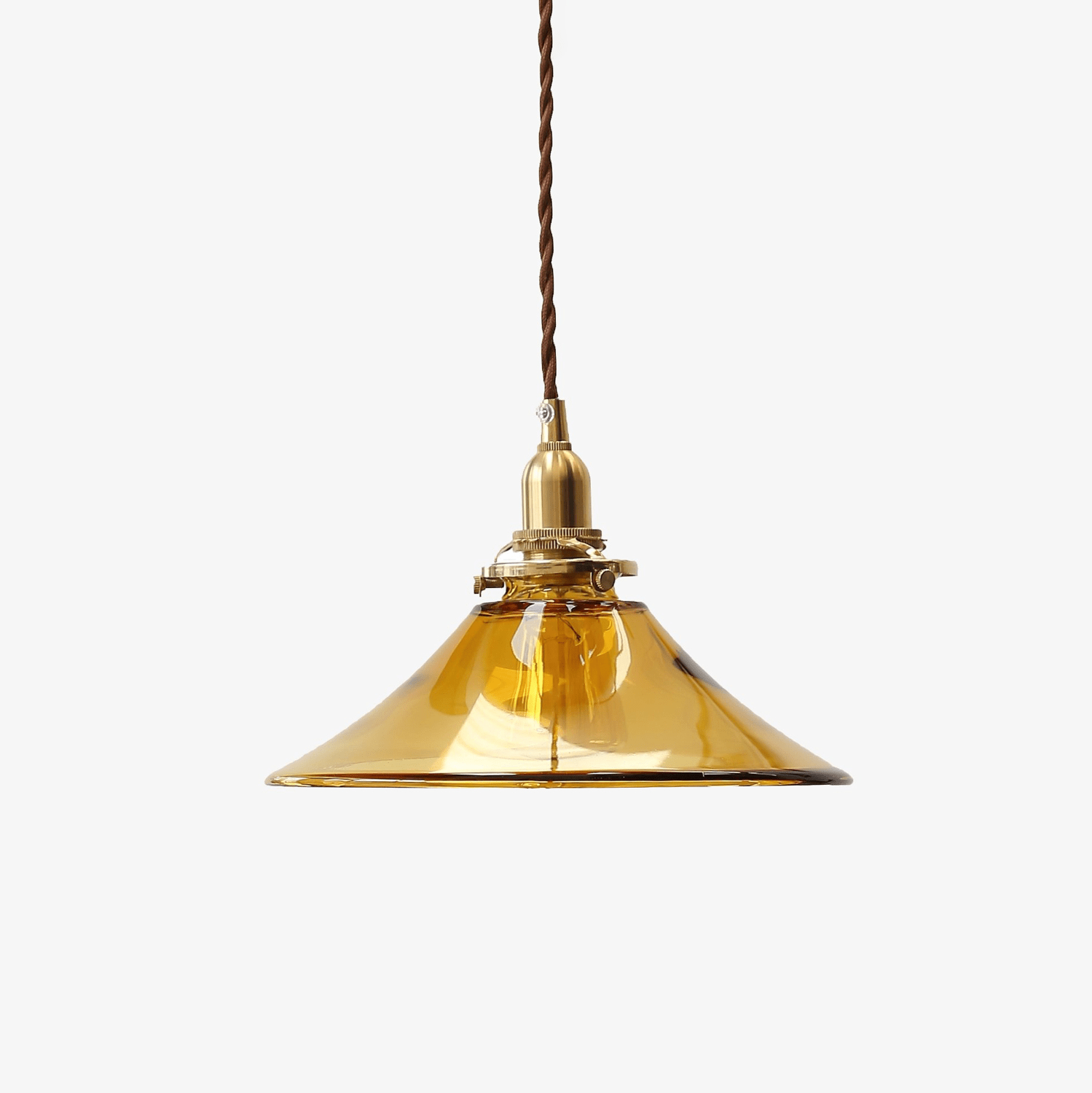 Vintage Amber Glass Pendant Light Fixture - Handcrafted Edison Bulb Chandelier for Kitchen Island, Dining Room & Bar Decor