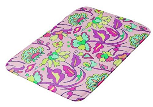 Aomsnet Fantasy Floral Dance Bathroom Decor Mat - Super Absorbent, Fast Drying Shower Rug with Non-Slip Backing, 24x16 Inch - Perfect for Bathroom, Kitchen, Bedroom, Hotel & Spa