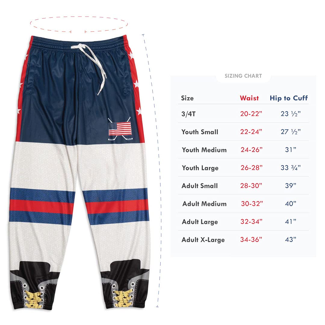 ChalkTalkSPORTS Hockey Lounge Pants for Men & Women - Comfortable Hockey Player Pajama Pants in Youth & Adult Sizes - Perfect for Game Day, Lounging, and Hockey Fan Gifts