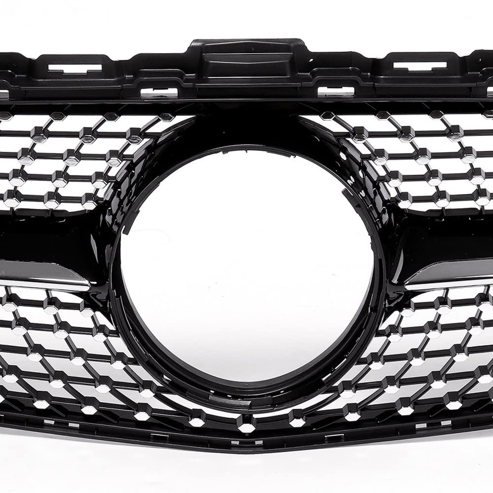 SNA W205 Silver Diamond Grille for 2015-2018 Mercedes C-Class (C250 C300 C350 C400) - Chrome Diamond Mesh Front Grill - Not Fit C63 AMG | Upgrade Your Car's Style for Street & Show