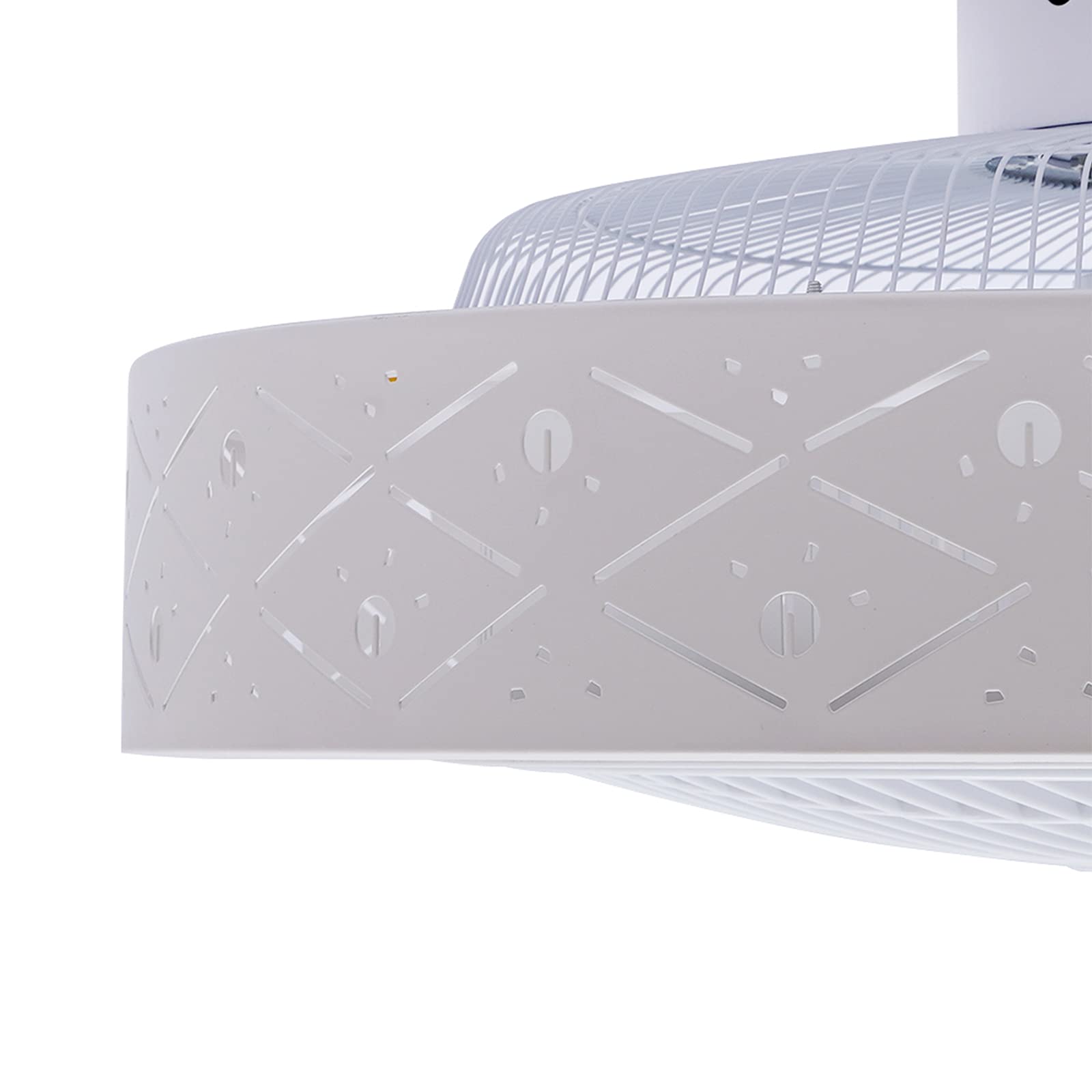 22 Inch Modern Ceiling Fan with LED Light and Remote Control - Dimmable Semi Flush Mount Fan for Living Room, Bedroom, Office - 3 Speed Settings & 3 Color Temperatures - 110V for 50-170 sq ft Spaces (Pineapple Bead Design) - Perfect for Home Cooling, Ambient Lighting, and Energy-Efficient Air Circulation