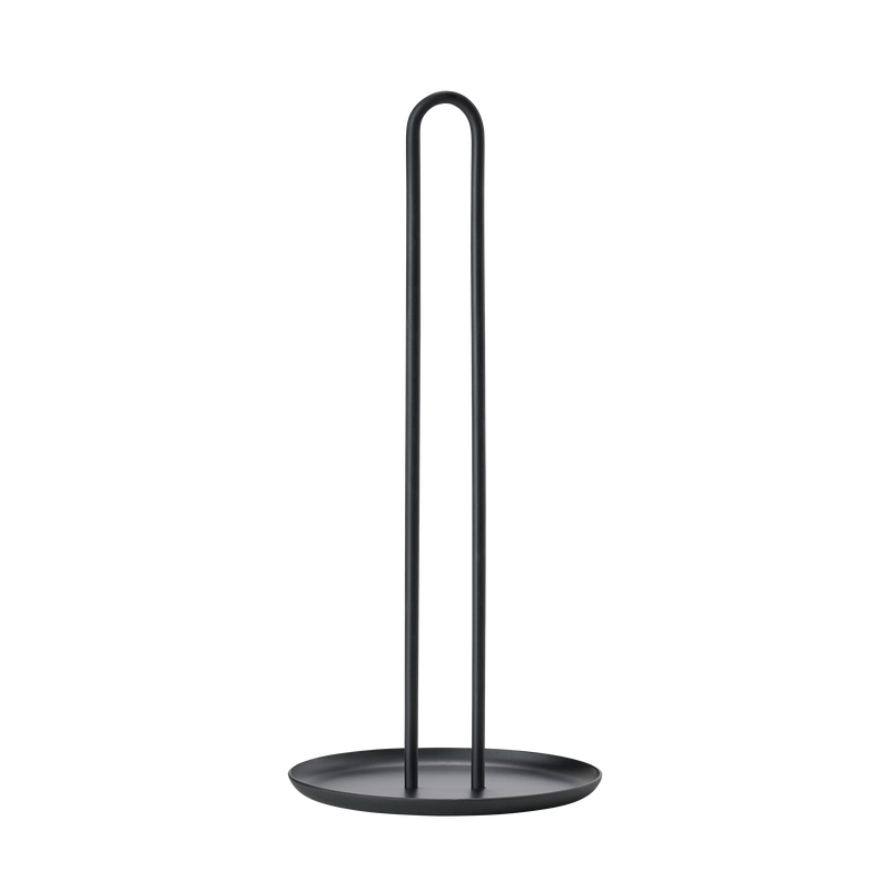 ZONE DENMARK Stainless Steel Kitchen Roll Holder - Black Paper Towel Holder for Countertop, Under Cabinet - Durable & Stylish for Home, Office, Restaurant Use