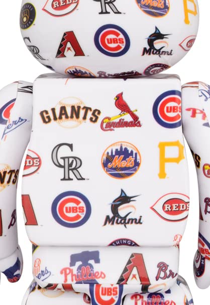 MLB National League 100% & 400% Be@rbrick Collectible 2-Pack - Limited Edition Baseball Bearbrick Figures for Display & Collection (Home Decor, Office Decoration, Gift for Baseball Fans)