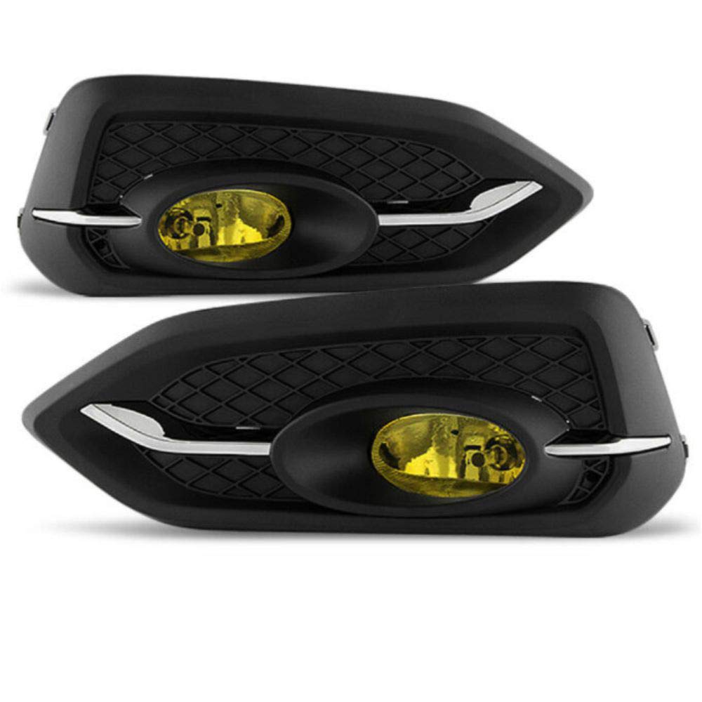 14-15 2 Door Car Yellow Bumper Fog Lights Kit with Switch & Bulbs - Perfect for Off-Roading, Night Driving, and Enhanced Visibility