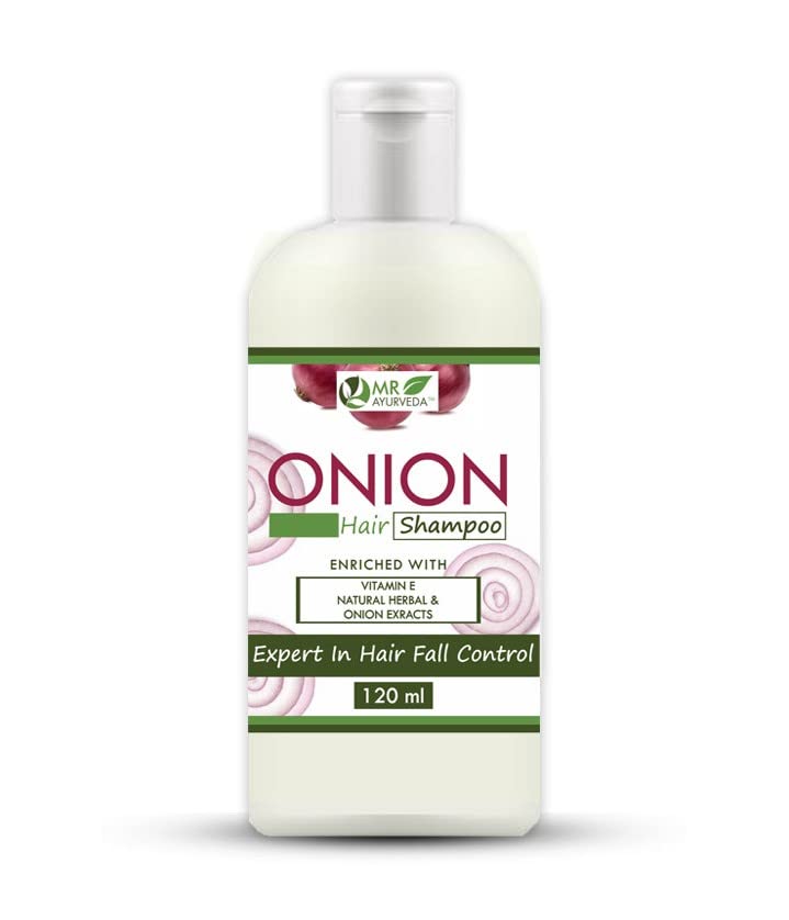 MR Ayurveda Onion Hair Shampoo with Black Seed Oil - 120ml | Natural Hair Growth & Scalp Care for Thicker, Healthier Hair | Perfect for Daily Use & Hair Loss Prevention