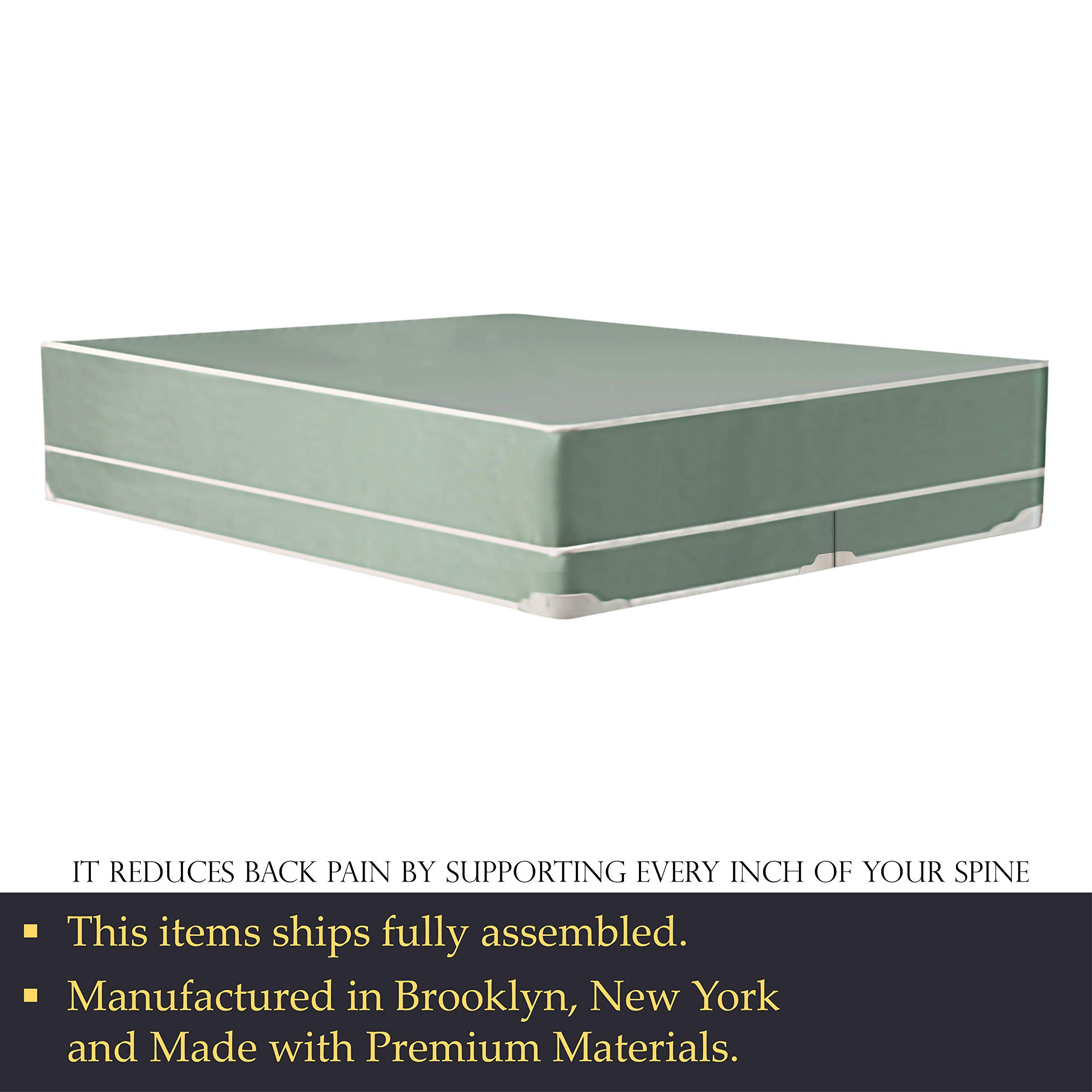 Mayton 8-Inch Firm Double-Sided Waterproof Vinyl Innerspring Mattress with Split Wood Box Spring - King Size Bed Set for Master Bedroom & Guest Room