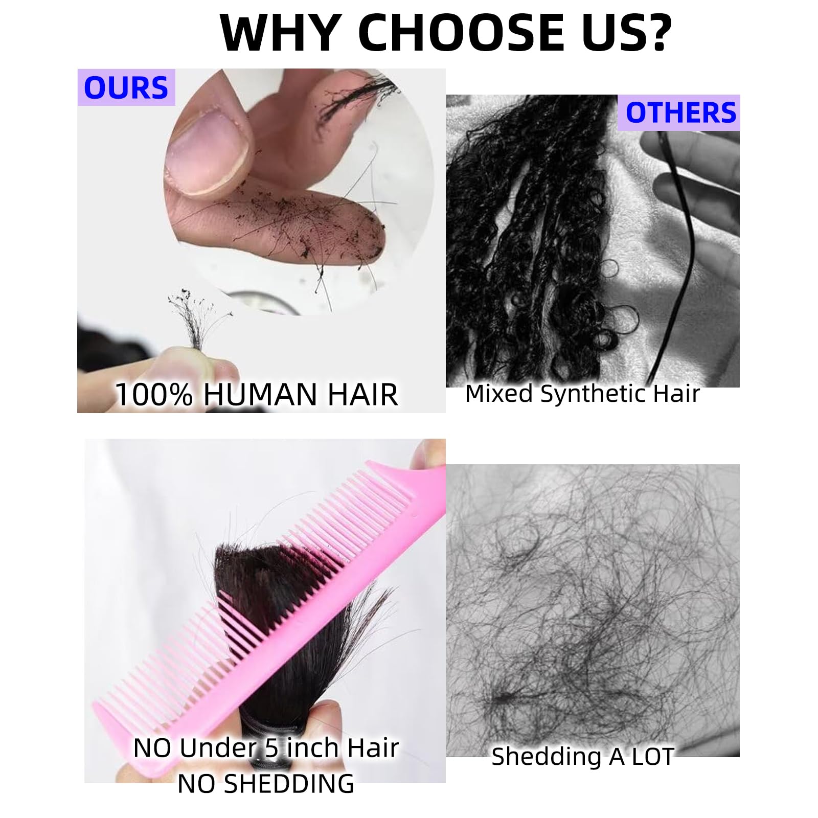 16A 20 Inch Deep Wave Bulk Human Hair for Braiding - 250g Brazilian Virgin Hair Extensions (5 Bundles/Pack) | No Weft Boho Curly Hair for Braids & Protective Styles - Perfect for Weddings, Parties & Everyday Wear