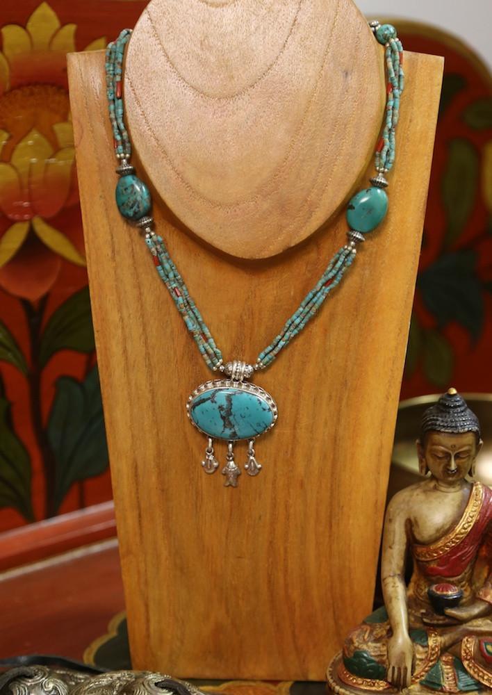 Handmade Vintage Tibetan Bead Necklace - Authentic Buddhist Prayer Beads for Meditation, Yoga & Spiritual Jewelry | Boho Chic Accessory for Women