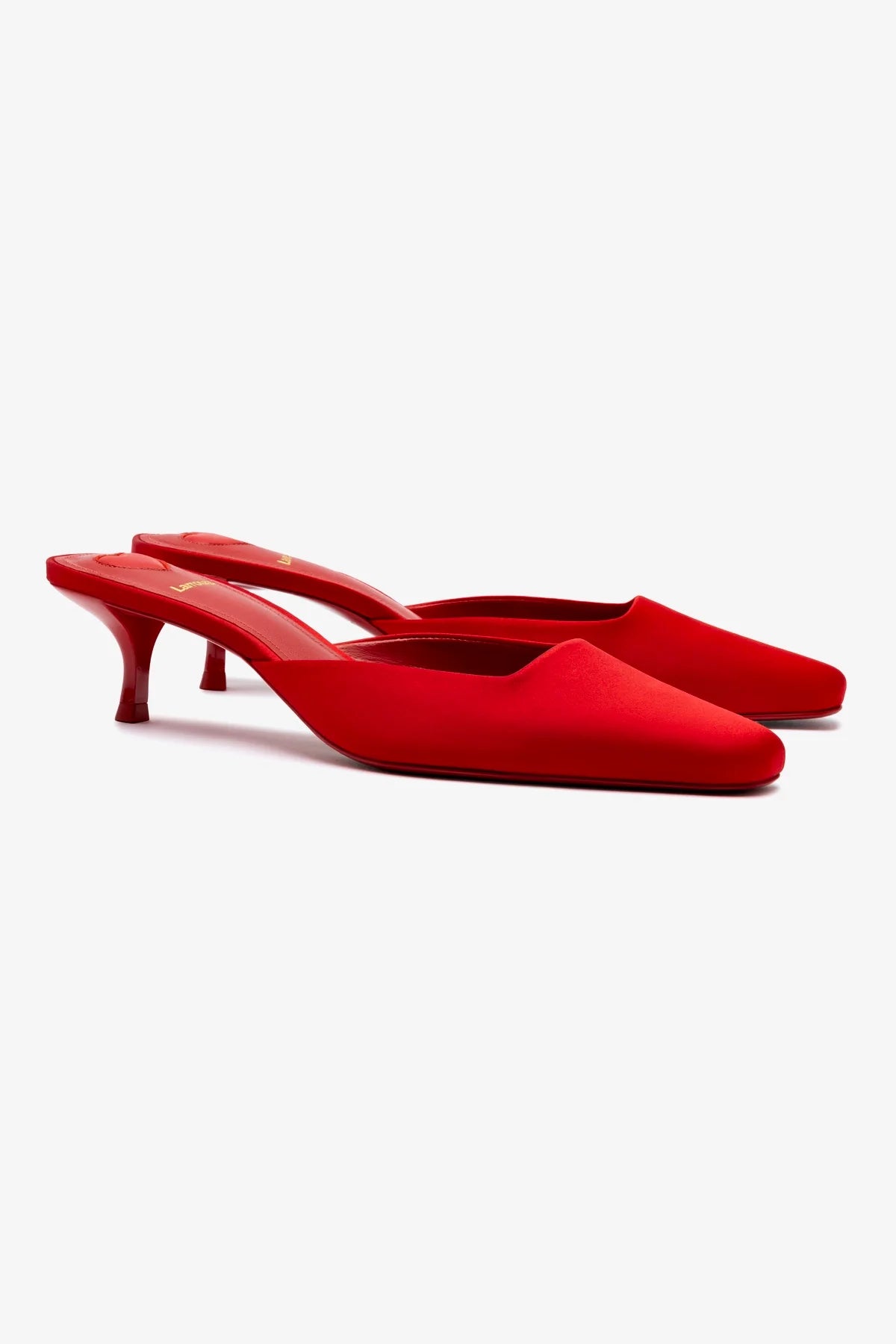 Amal Women's Mule Slippers in Cherry Red Satin - Comfortable House Shoes for Indoor/Outdoor Wear, Perfect for Lounging, Spa Days, and Quick Errands