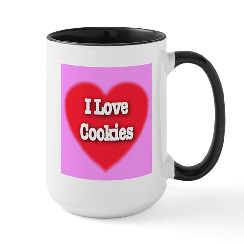 White/Black Inside - I Love Cookies Large Mug