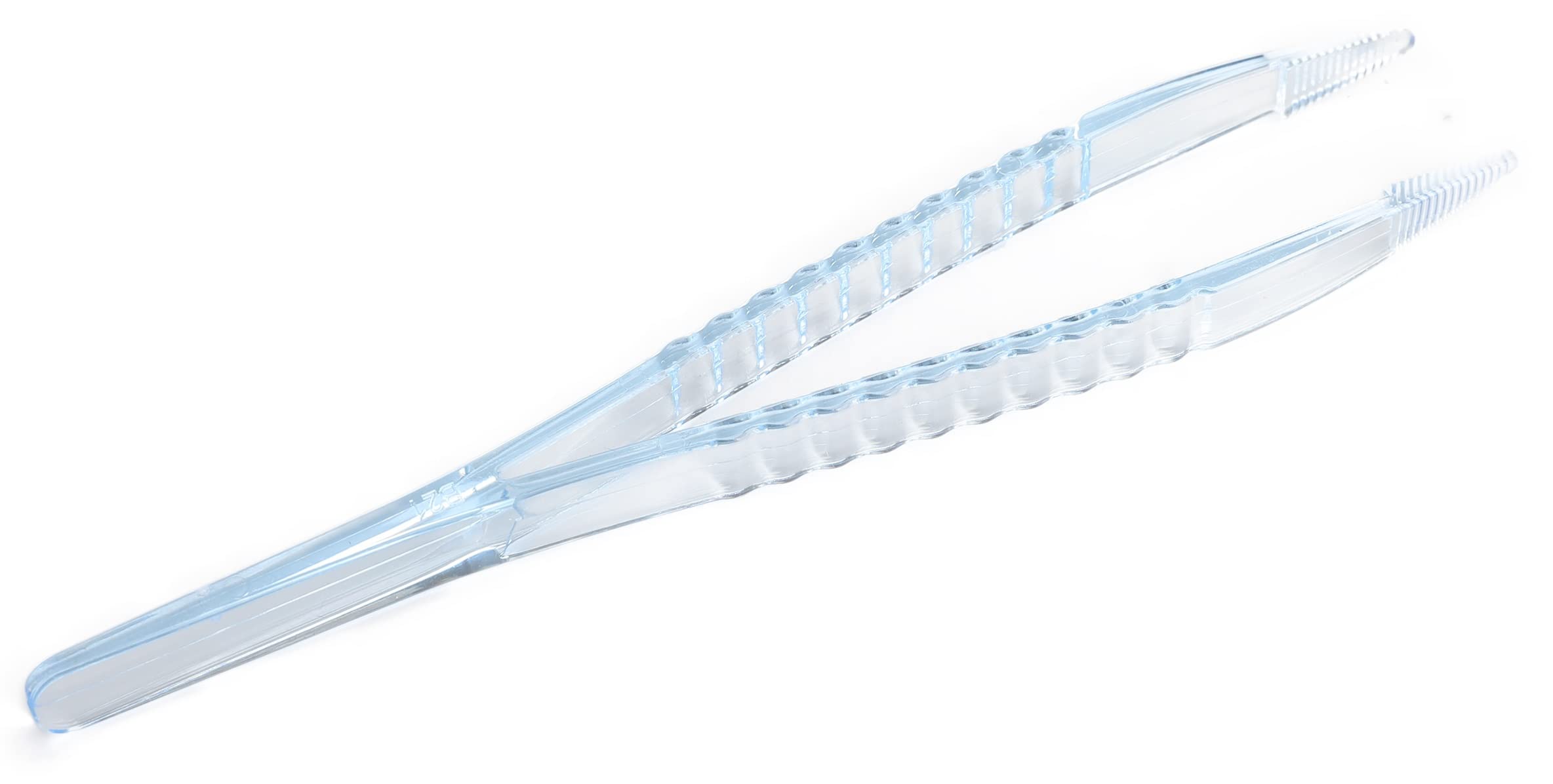 Disposable Sterile Forceps Tweezers 5 Inch (125mm) - Individually Wrapped, Transparent Blue - Pack of 100 - Perfect for First Aid Kits, Medical Procedures, Lab Work & Crafting