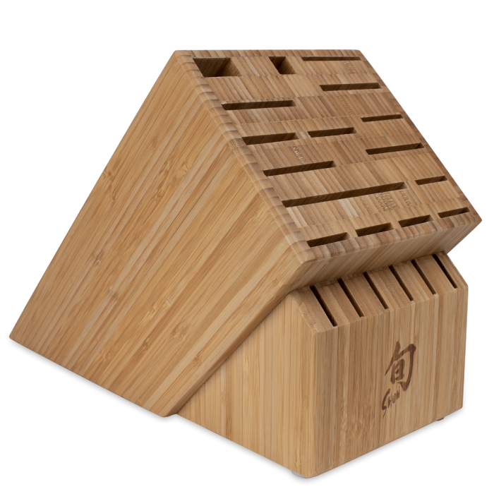 Shun 22-Slot Bamboo Knife Block - Premium Knife Storage Organizer for Kitchen Countertop | Perfect for Chefs & Home Cooks | Holds Chef Knives, Steak Knives & Kitchen Utensils