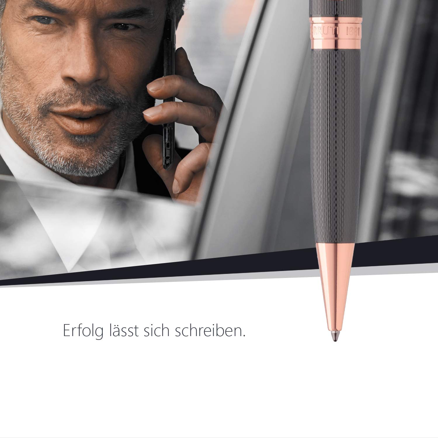 Cerruti 1881 Motley Ballpoint Pen - Premium Blue Ink Writing Instrument with Gift Box (Gun Metal) | Perfect for Office, Business Meetings & Luxury Gifts