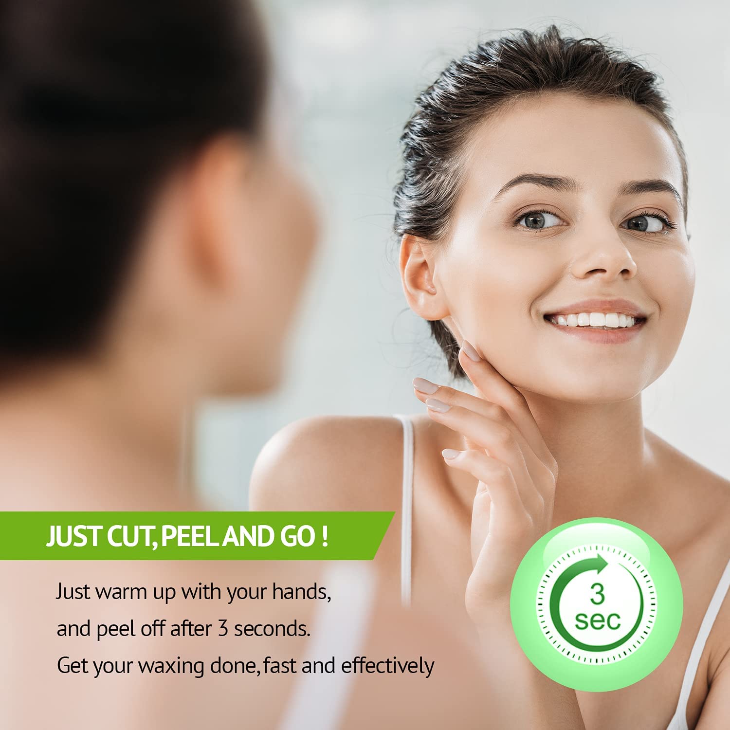20Pcs Wax Strips for Facial Hair Removal - Upper Lip, Cheek & Eyebrow Hair Remover for Women | All Skin Types | Includes 2Pcs Aloe Vera Face Mask | At-Home Salon Smooth Skin Care