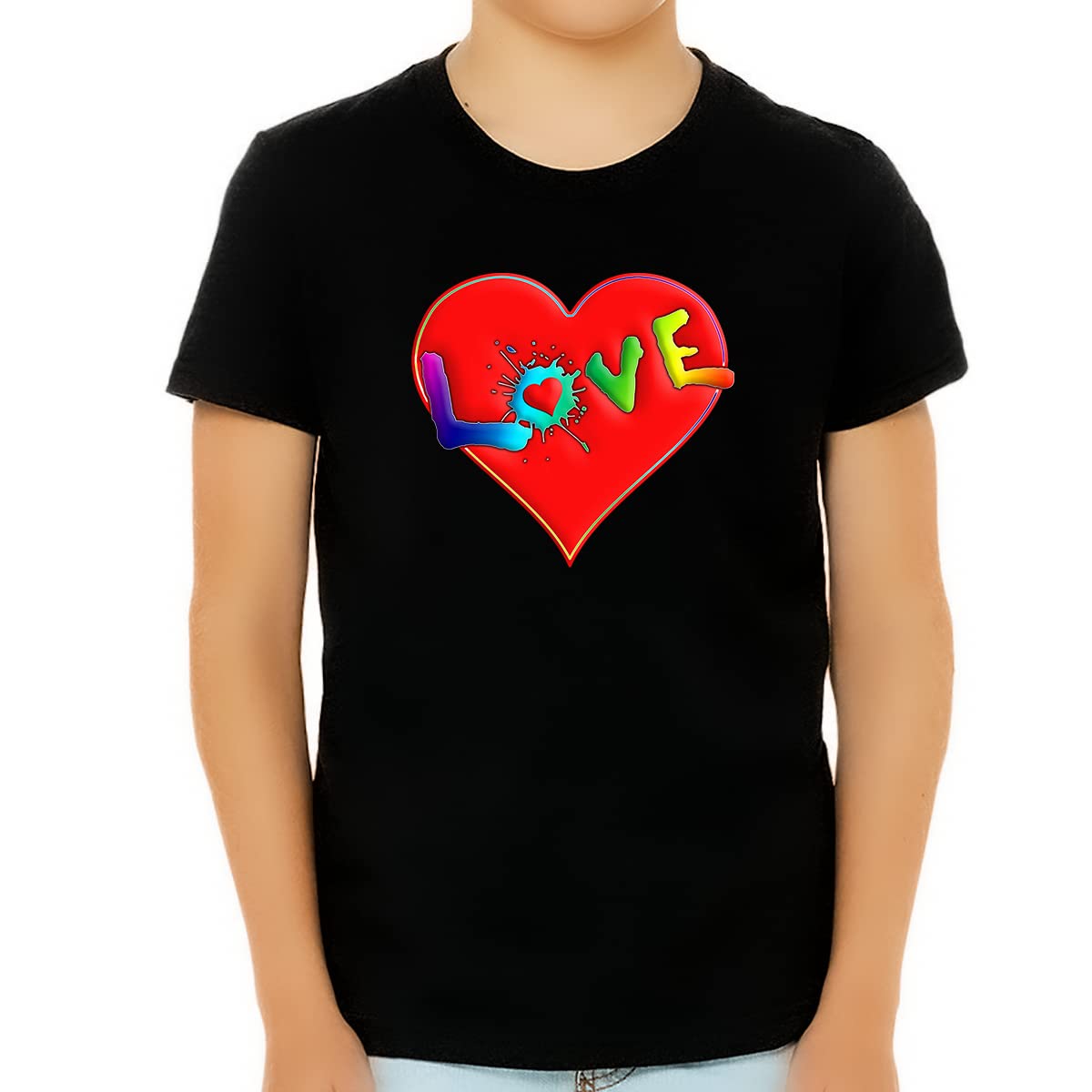 Boys Valentine Shirt with Heart - Kids Love Tee for Valentine's Day Gifts