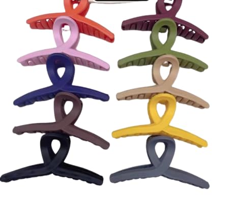 Matte Hair Claw Clips - 6 Pack Non-Slip Hair Clips for Women & Girls - Perfect for Ponytails, Buns & Updos - Great for Work, School & Everyday Use
