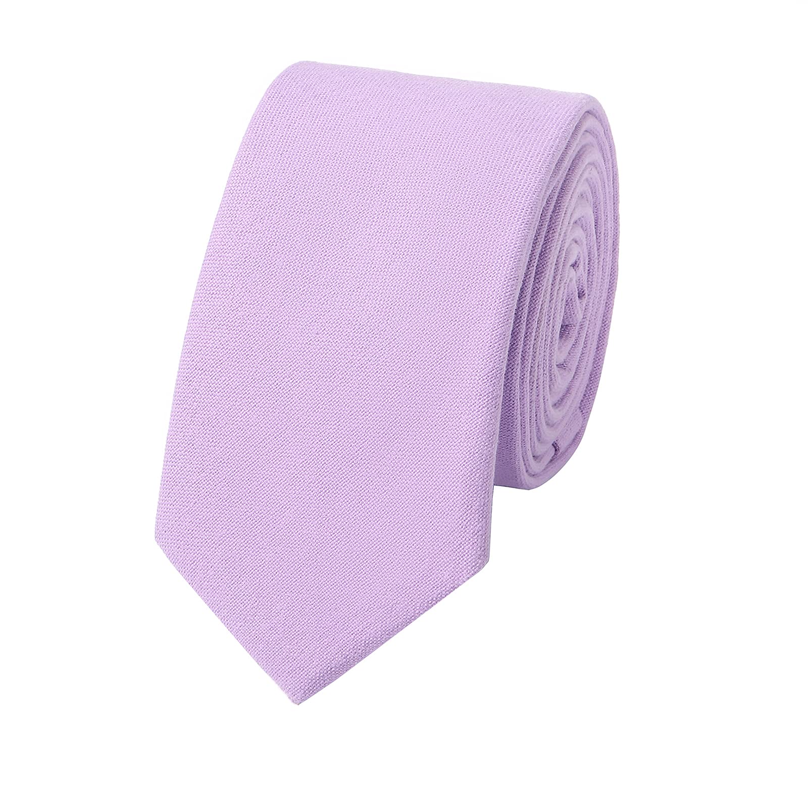 HOULIFE Men's Skinny Ties - Solid Color & Cotton Stripe Slim Neckties for Wedding, Business, Party | Formal & Casual Wear for Office, Interview, Date Night