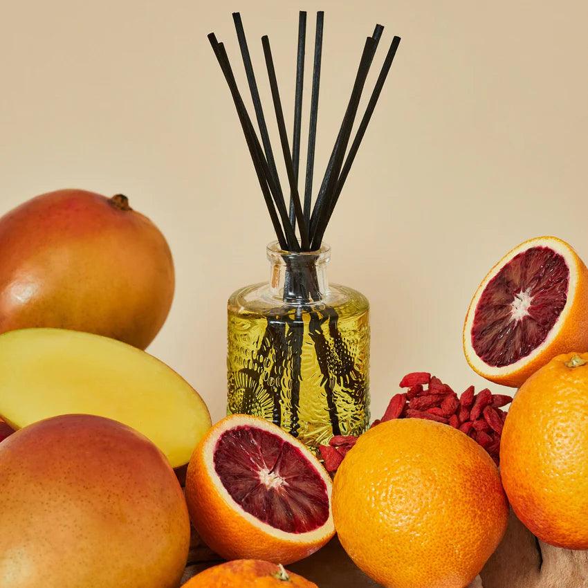Goji Tarocco Orange Reed Diffuser with Scalloped Edge - Aromatic Home Fragrance for Living Room, Bedroom & Bathroom