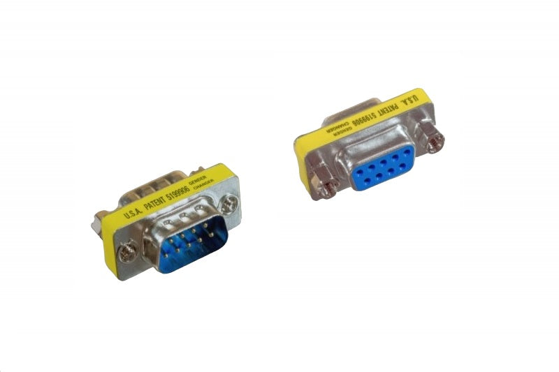 DB9 Male to Female D-Sub Serial Mini Gender Changer Adapter - 6 Pack for Computer, Laptop & Industrial Equipment Connection