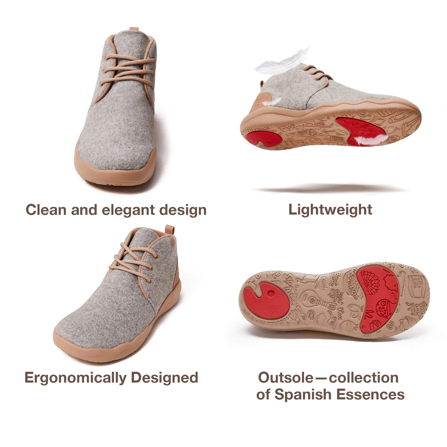UIN Women's High Top Ankle Boots - Fashionable Casual Walking Shoes with Comfortable Cushioning | Perfect for Daily Wear, Work, and Outdoor Activities