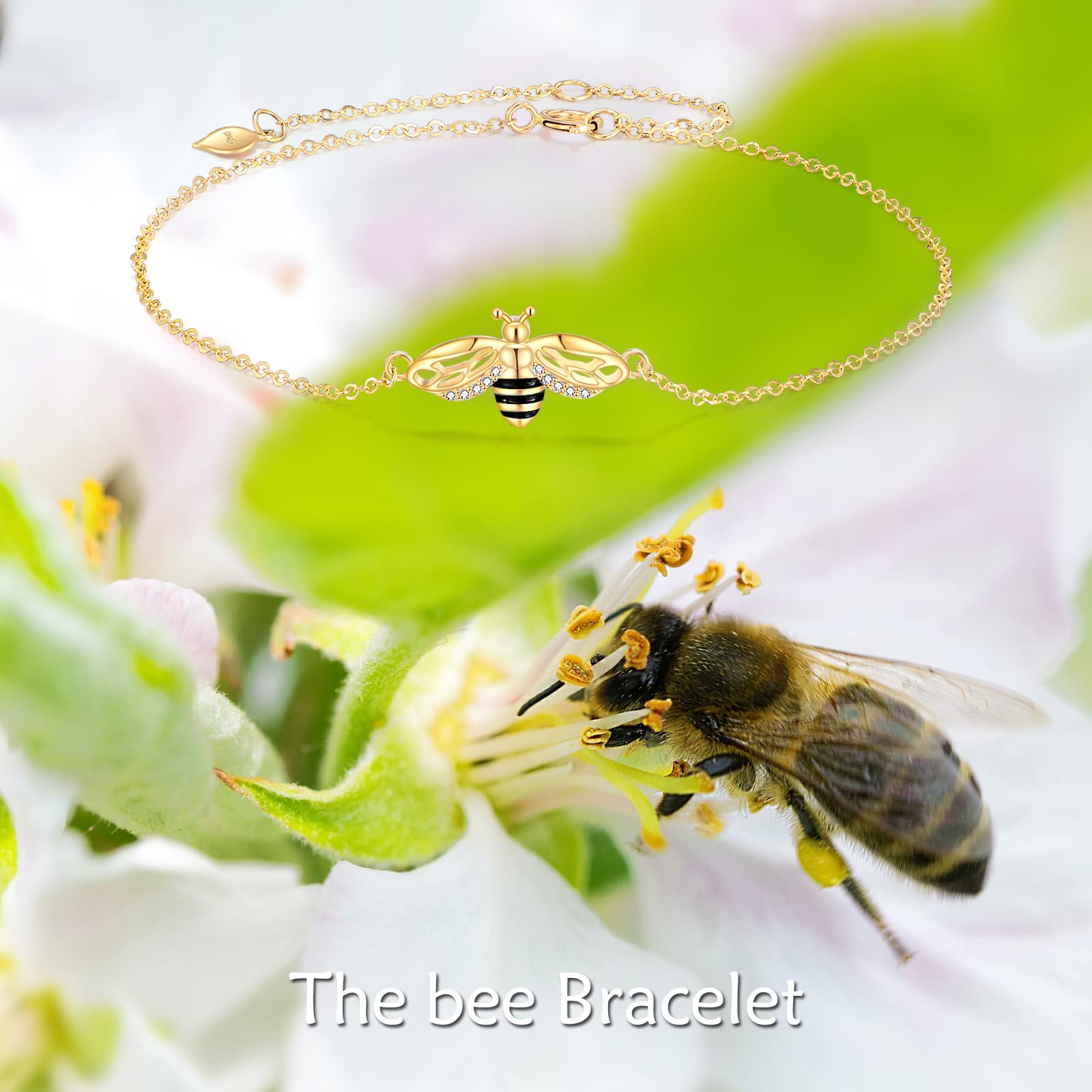 14k Yellow Gold Bee Pendant for Women - Elegant Jewelry Gift for Her, Perfect for Birthdays & Anniversaries
