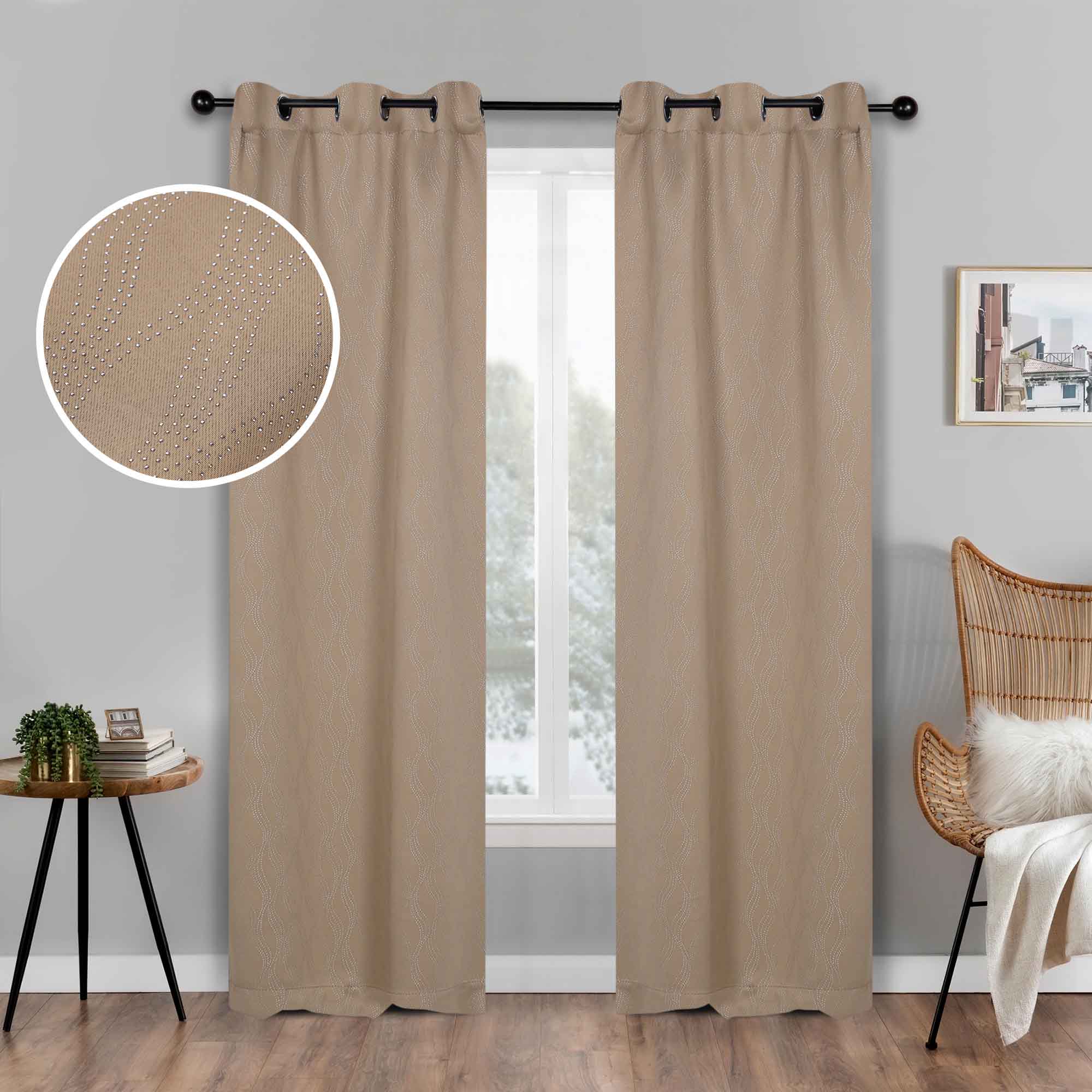 Zuri Textured Washable Blackout Curtains for Bedroom - Thermal Insulated Room Darkening Window Drapes (Set of 2 Panels) - Perfect for Nursery, Home Theater & Light Sleepers