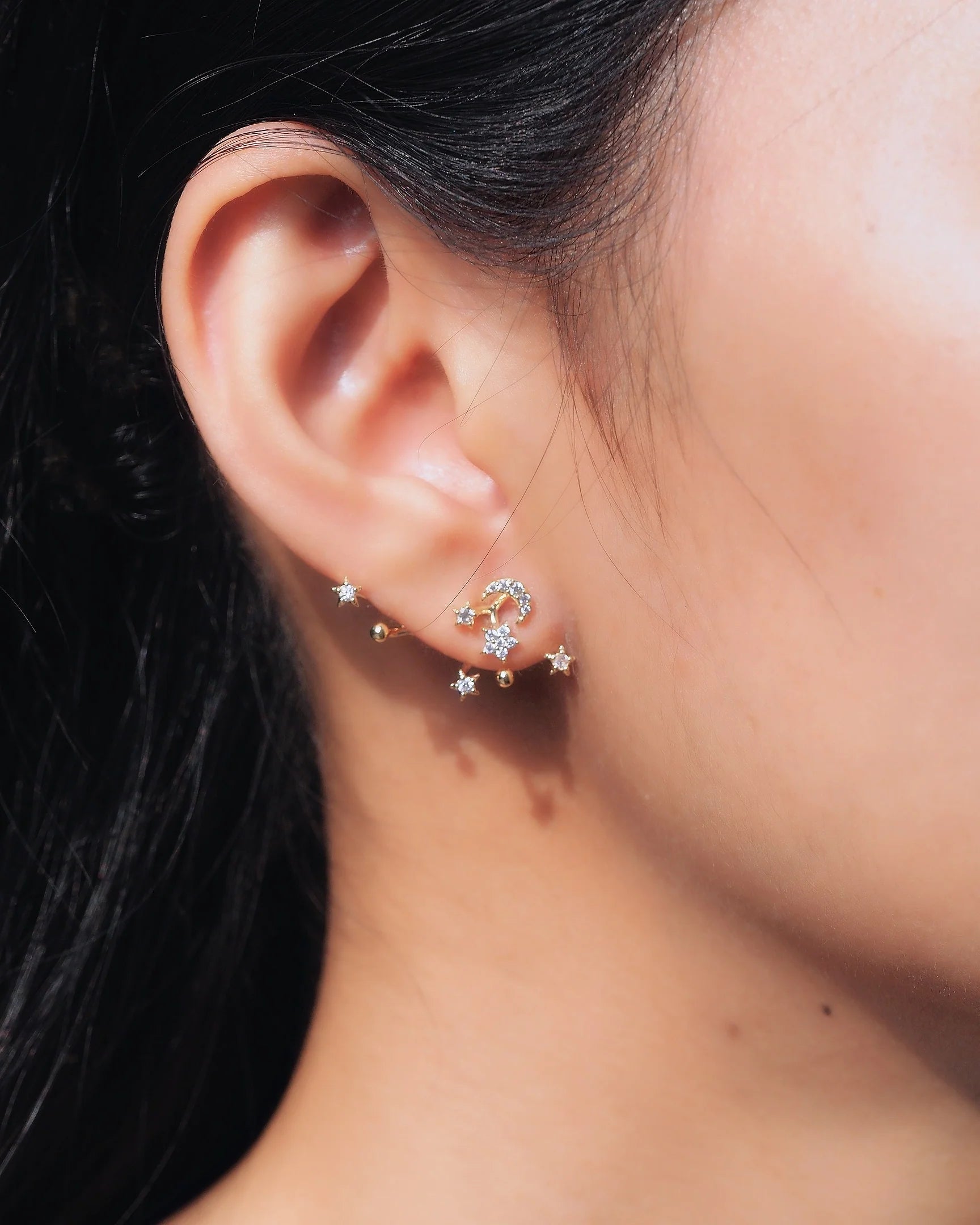 Celestial Climbing Ear Jackets - Dainty Earring Enhancers for Women, Trendy Stackable Ear Cuffs (Perfect for Parties, Weddings & Everyday Wear)