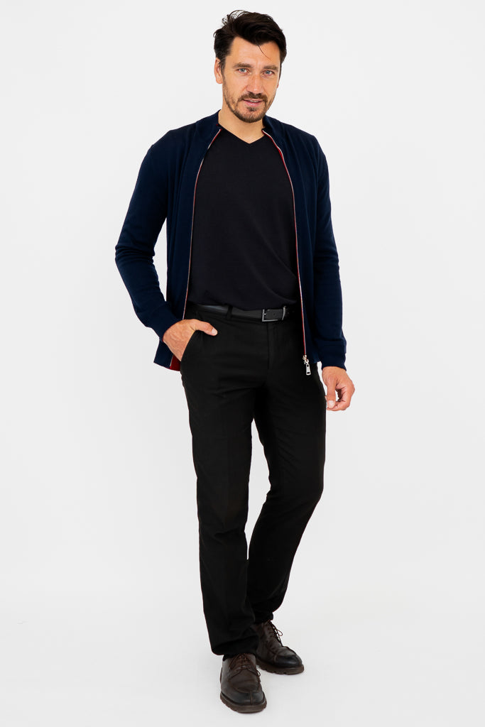 Premium Merino Wool Joey Sweater in Navy Blue - Soft & Warm Winter Pullover for Men & Women - Perfect for Office, Travel & Casual Outings