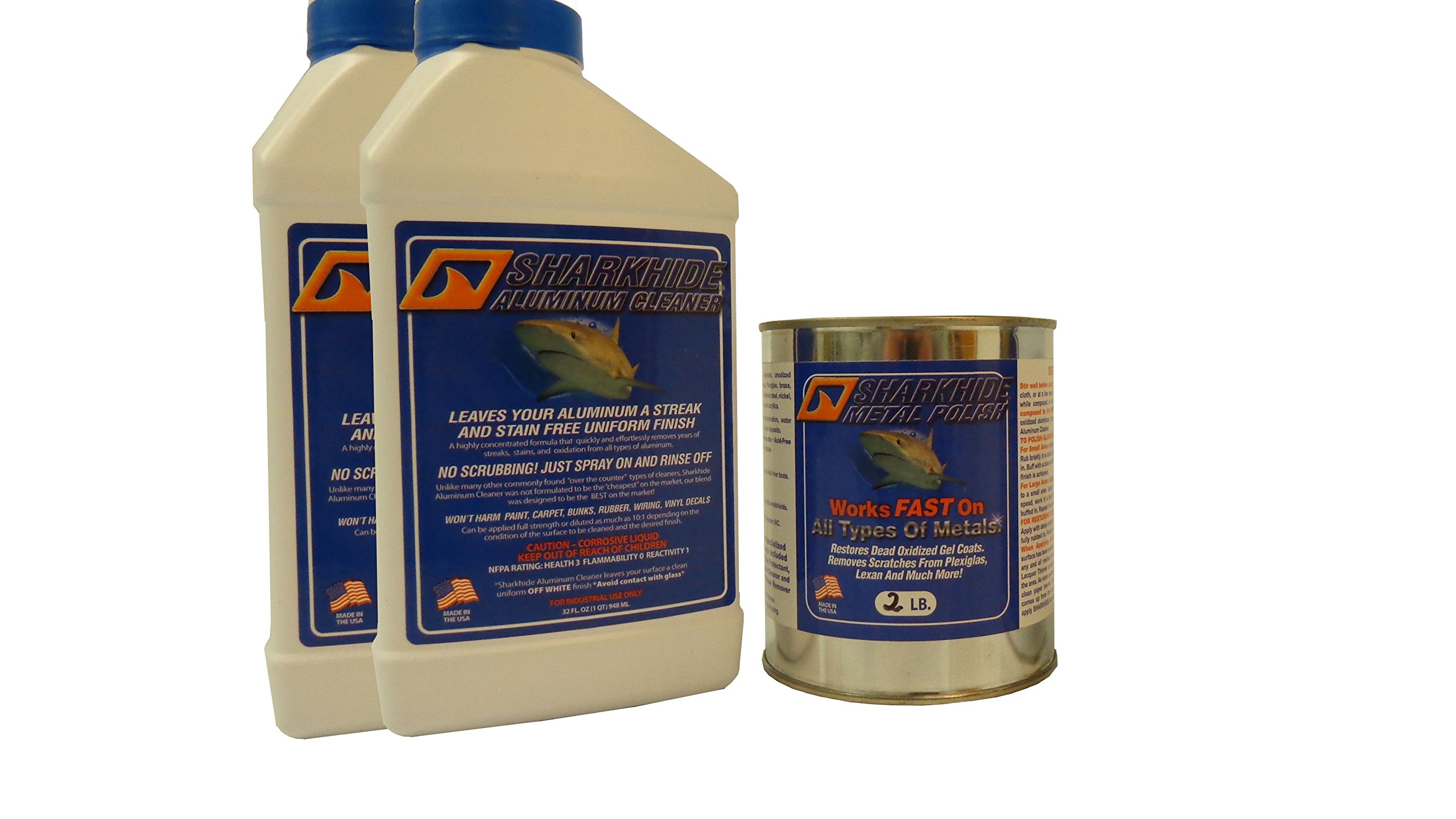 Sharkhide Aluminum Pontoon Boat Cleaner & Polish - Marine-Grade Protection & Shine for Boats, RVs & Outdoor Metal Surfaces | Perfect for Watercraft Maintenance & Restoration