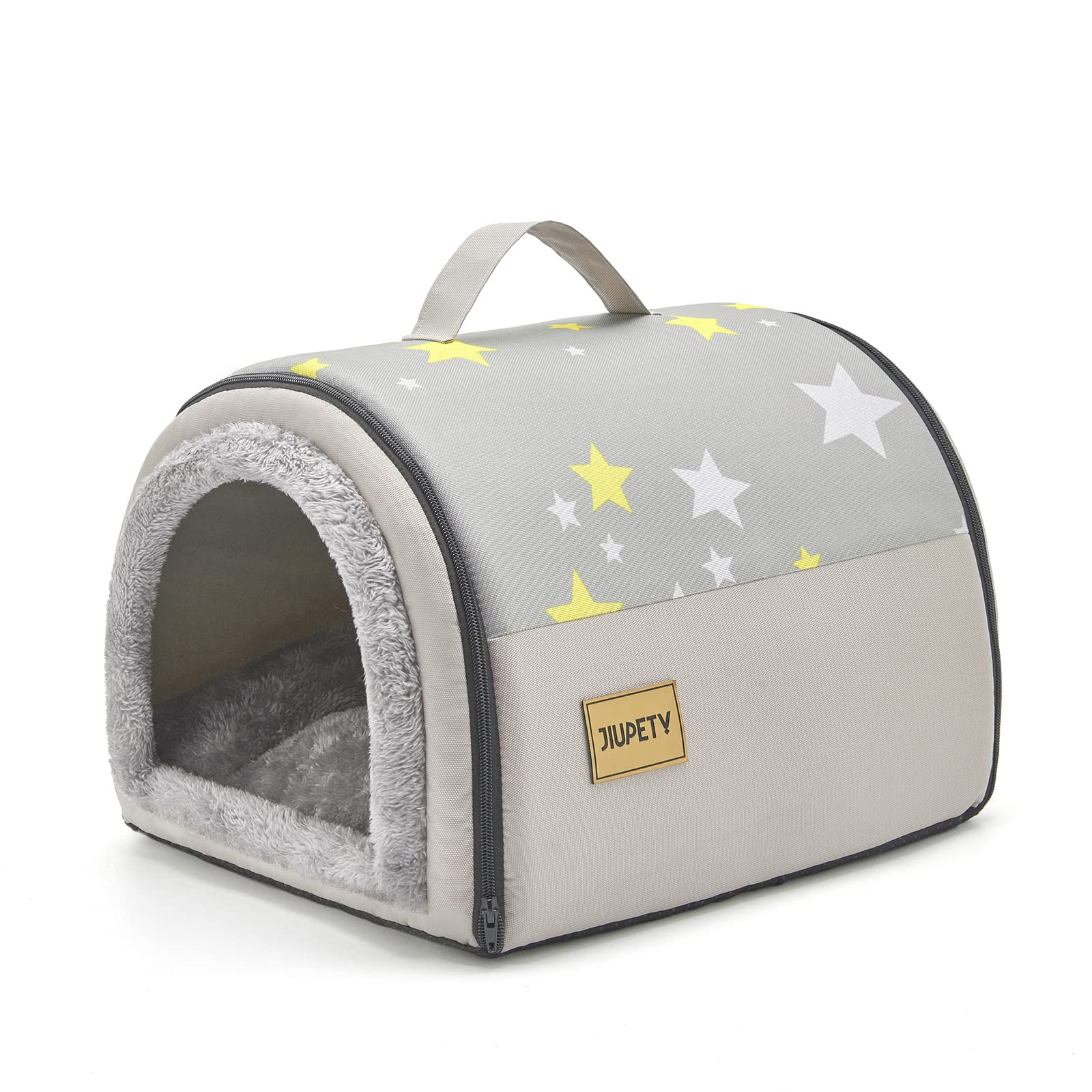 Jiupety 2-in-1 Cozy Pet House for Small Dogs & Cats - Warm Cave Bed for Home & Travel