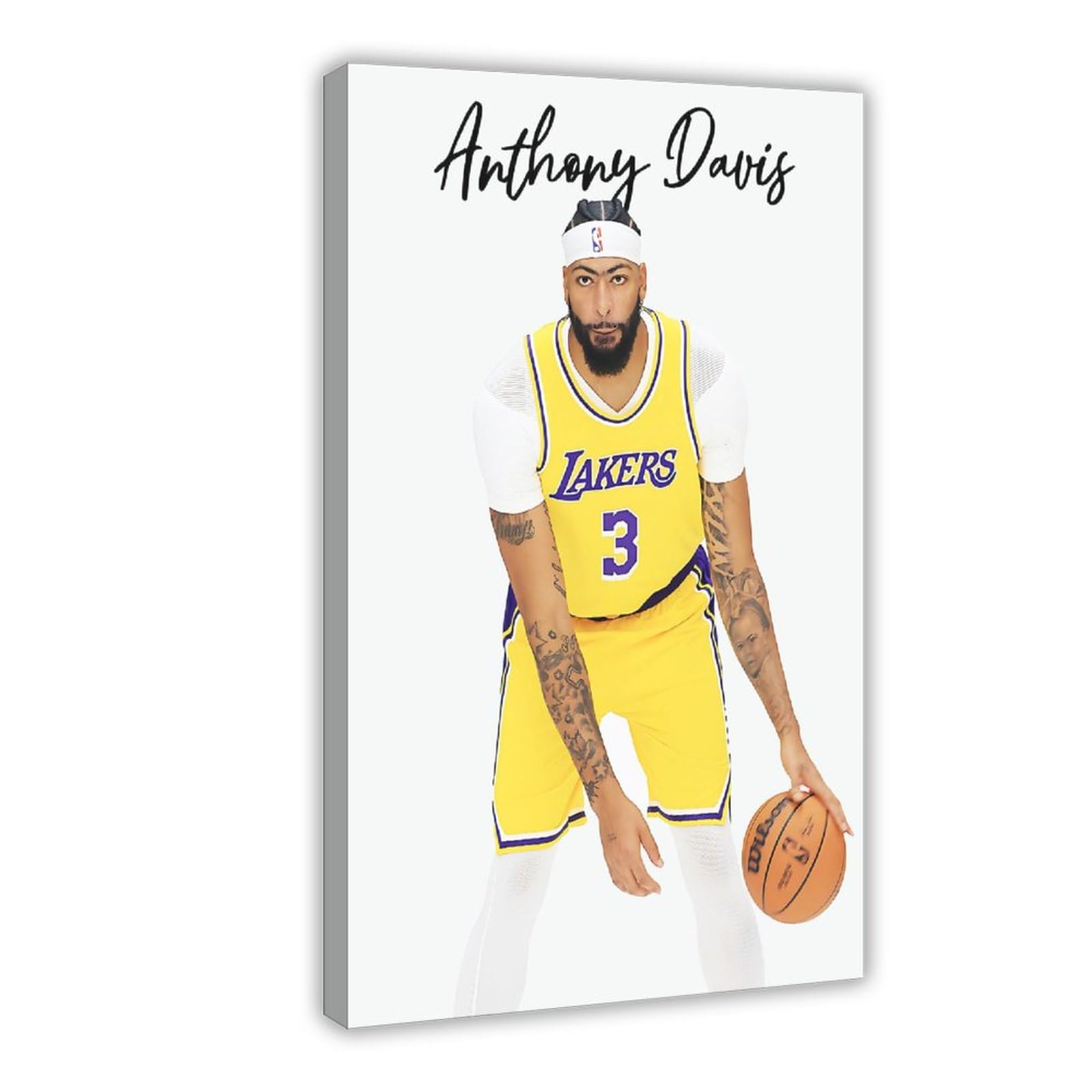 BAVIEN Anthony Davis Basketball Poster - 24x36 Inch (60x90cm) Canvas Wall Art for Sports Fans - Perfect for Bedroom, Office & Man Cave Decor - Great Gift for NBA Lovers & Basketball Enthusiasts