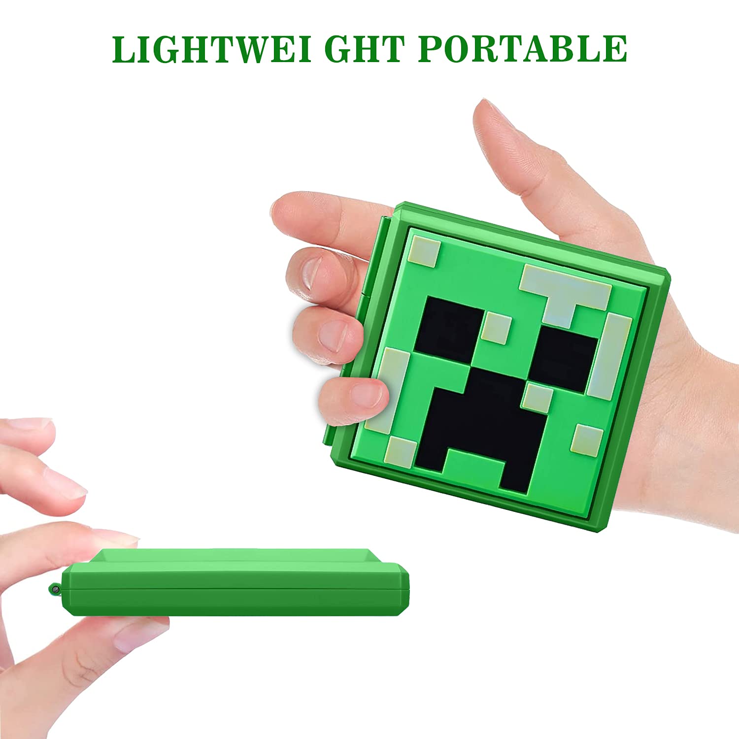 Nintendo Switch Game Cartridge Holder – Portable Slim Case for 12 Games & 12 SD Cards | Expandable to 24 Game Slots | Green Mini World Design | Perfect for Travel, Gaming Parties & Switch Accessories Organization