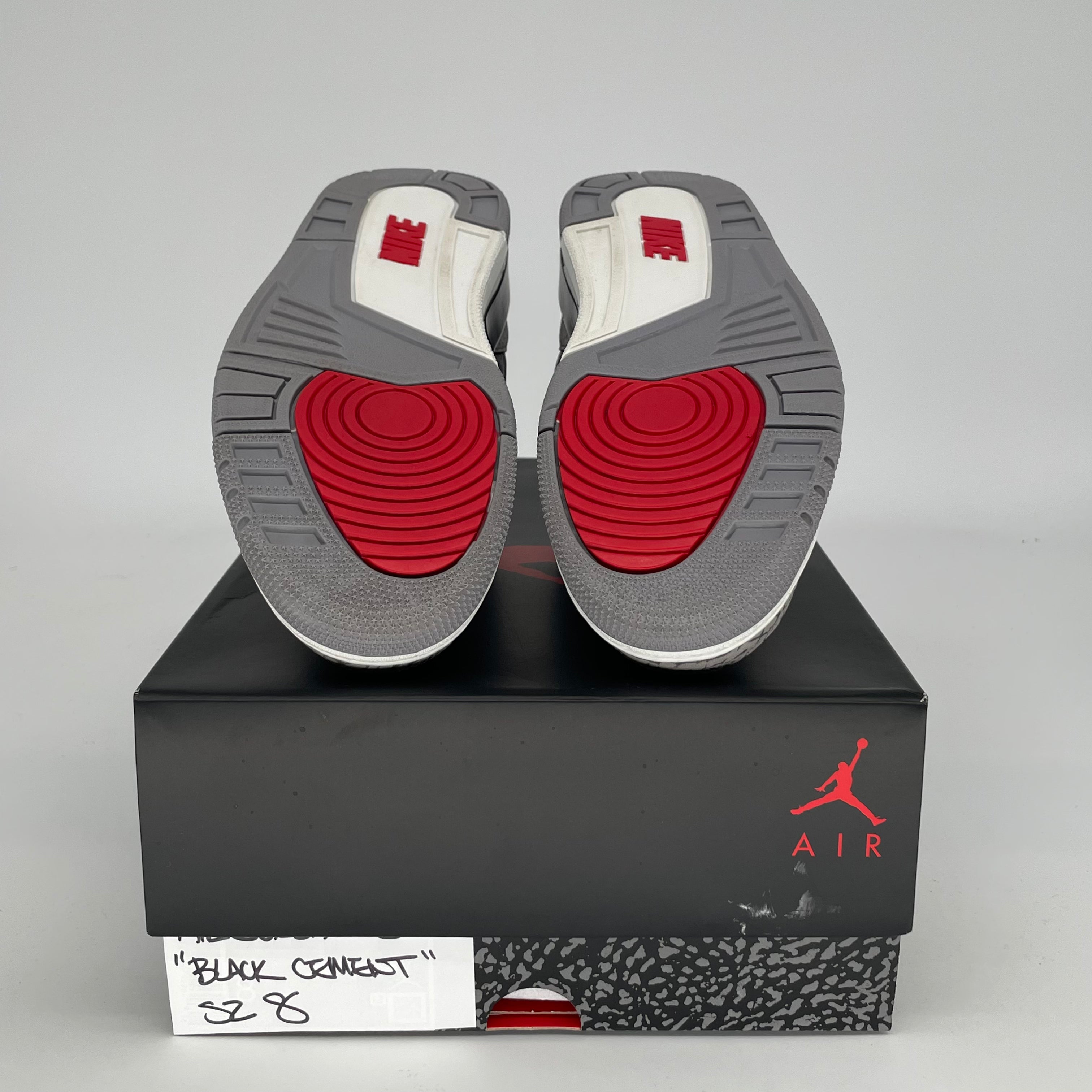 Original Air Jordan 3 Retro 'Black Cement' Men's Basketball Shoes Size 8 (DN3707-010) - Classic Sneakers for Streetwear & Basketball Games