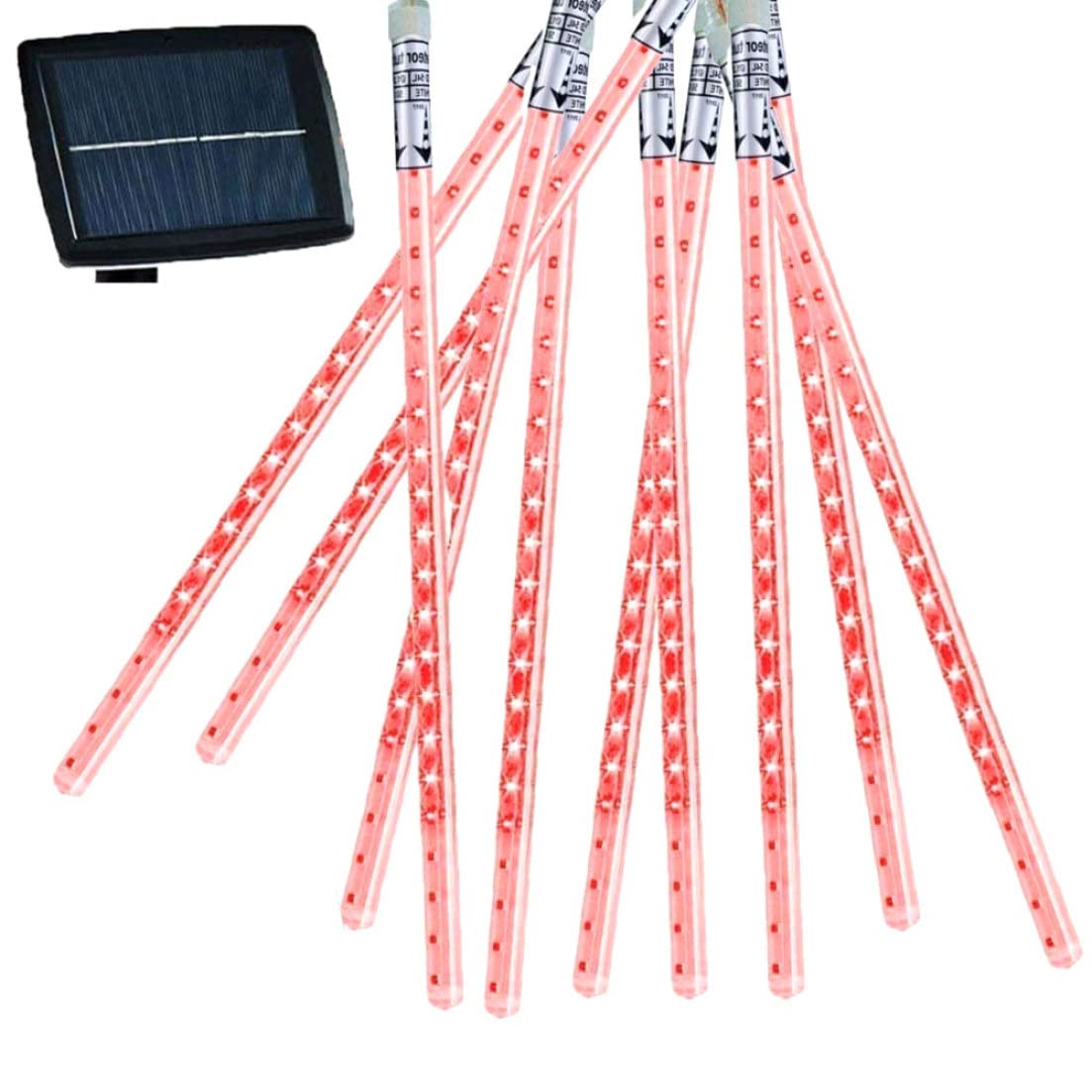 360LED Solar String Lights - 11.8 Inch 10 Tubes Meteor Shower Outdoor Landscape Lights with Raindrop Cascading Effect | Waterproof Solar Powered Garden Decor for Patio, Yard, Wedding & Party Decorations