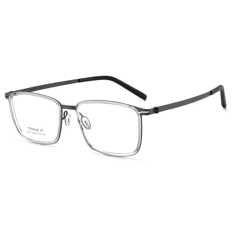 Bclear Unisex Full Rim Square Titanium Acetate Eyeglasses L2003 - Lightweight Durable Frame for Men & Women - Perfect for Reading, Work, and Everyday Wear