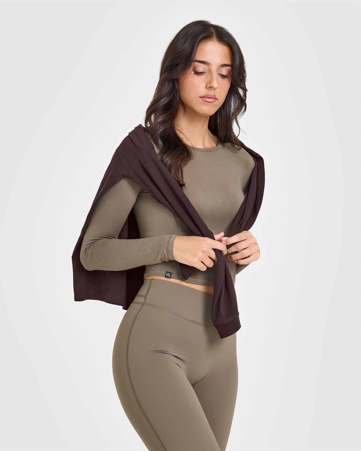 Mellow™ Soft Mid Long Sleeve Women's Top in Moss Brown - Comfortable Casual Blouse for Everyday Wear, Work & Outings