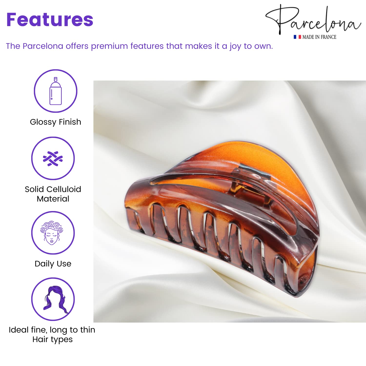Parcelona French Vrille Small Tortoise Shell 2 3/4