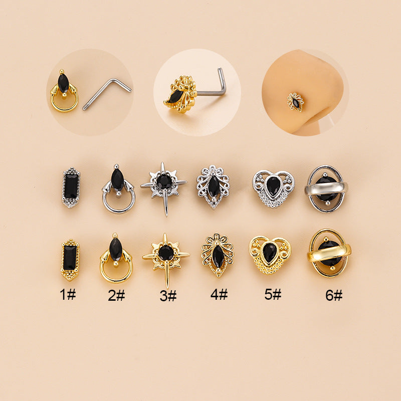 20G Surgical Steel Gothic Teardrop Nose Ring - Hypoallergenic Nose Piercing Jewelry for Women & Men | Perfect for Gothic, Punk, and Alternative Fashion Styles