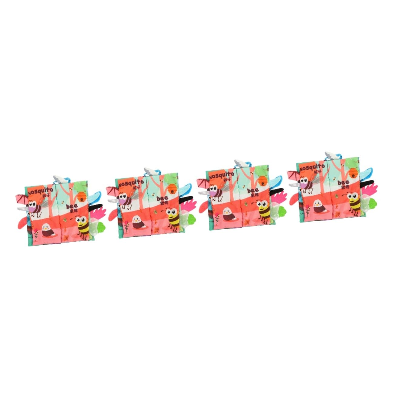 COHEALI 4-Piece Soft Cloth Book Set for Babies & Toddlers - Interactive Sensory Baby Books for Early Learning, Travel Toys, and Newborn Development - Perfect for Playtime, Gifts, and Airplane Activities