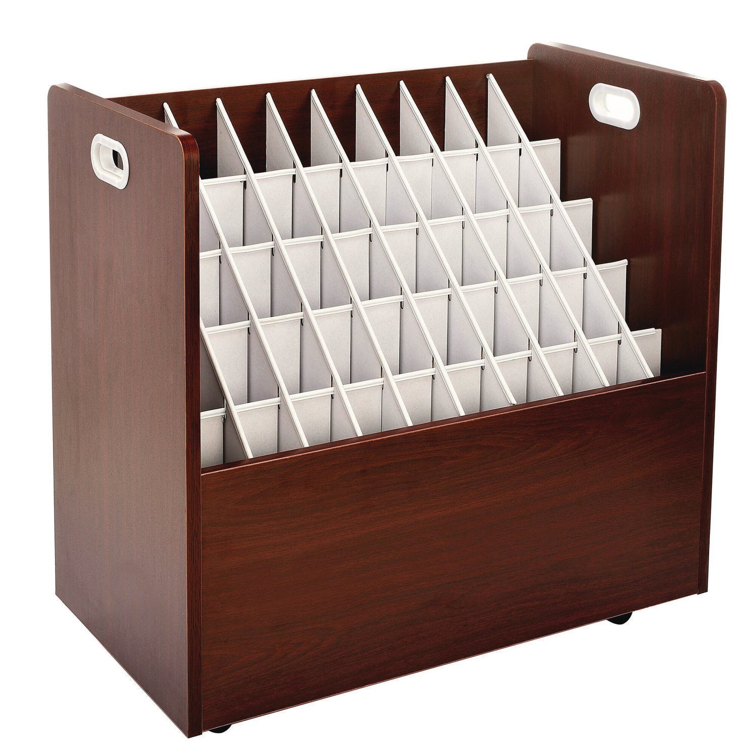 AdirOffice 50 Compartment Mobile Wood Blueprint File Storage Organizer - 30