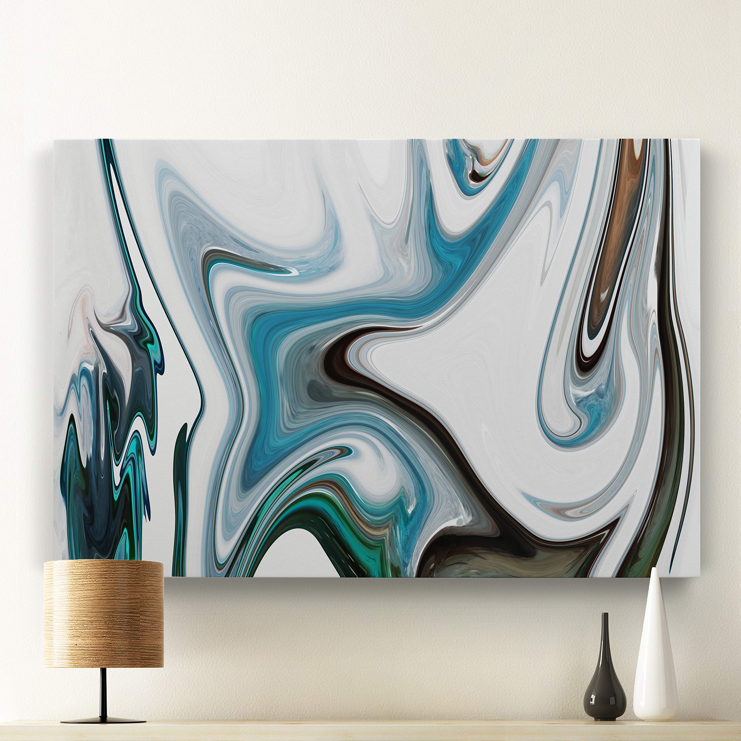 Art of Nature Force' Marble Pattern Gallery Wrapped Canvas Wall Art - Modern Abstract Home Decor for Living Room, Bedroom & Office