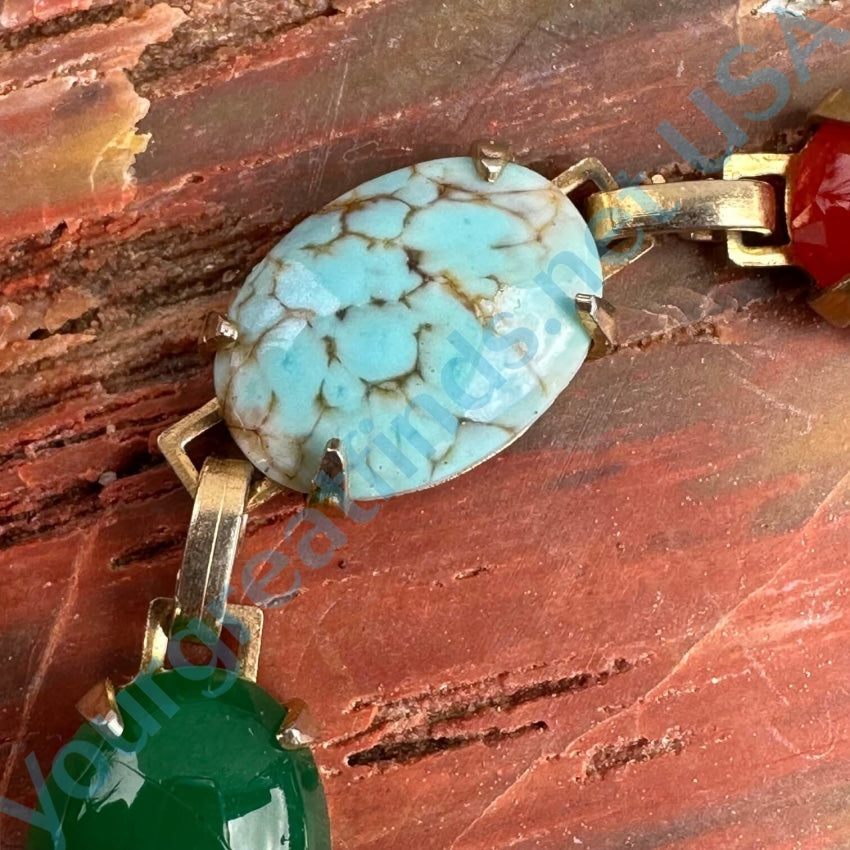 Vintage Gold Filled Glass Stone Bracelet - Elegant Dainty Jewelry for Women, Perfect for Weddings, Parties & Everyday Wear