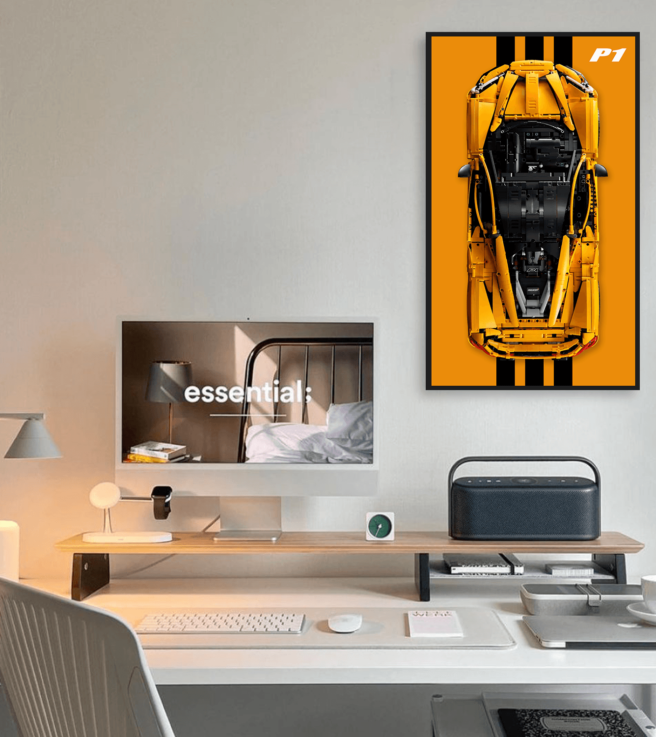 Lego Technic McLaren P1 42172 Wall Mount Display Stand - Secure & Stylish Hanging Solution for Lego Car Models - Perfect for Home, Office, or Gift Showcase