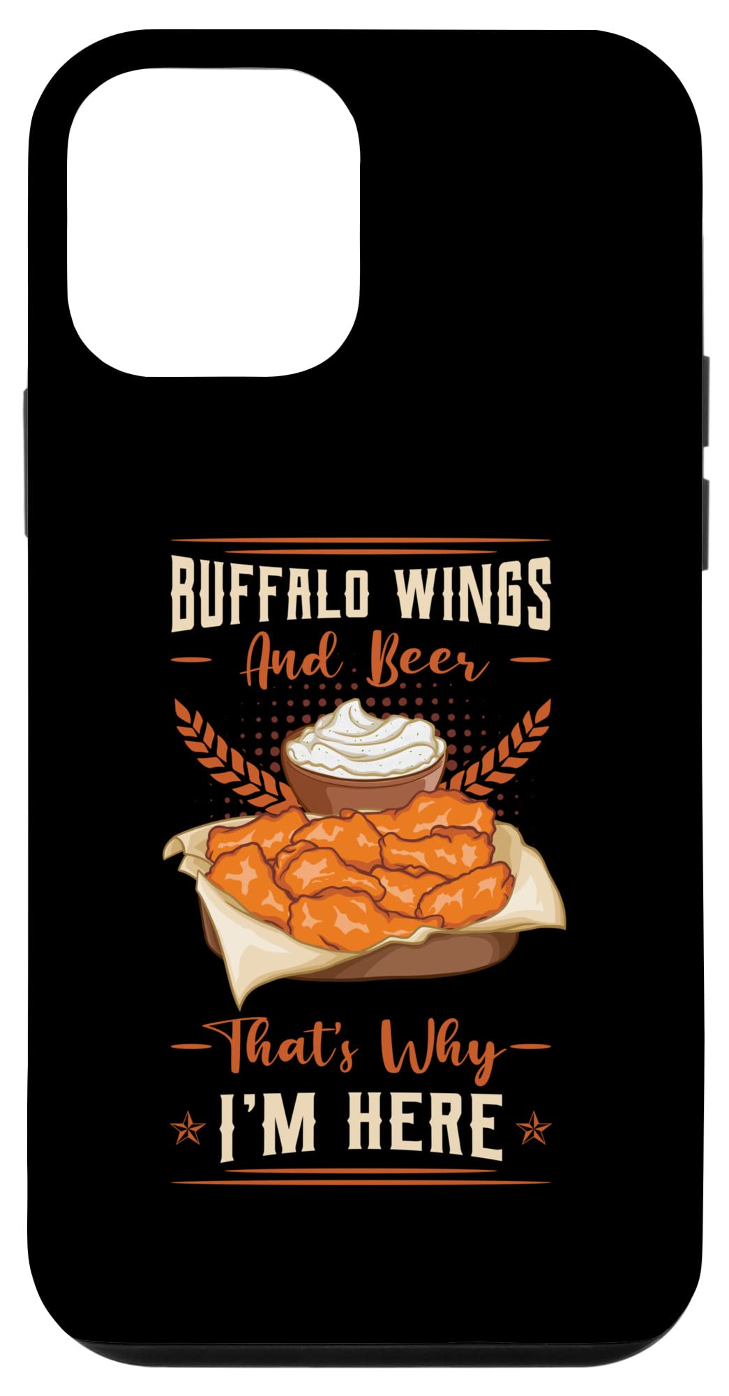 iPhone 12 Mini Phone Case with Buffalo Wings & Fried Chicken Design - Perfect for Wing Lovers, Game Day Parties & Spicy Food Enthusiasts