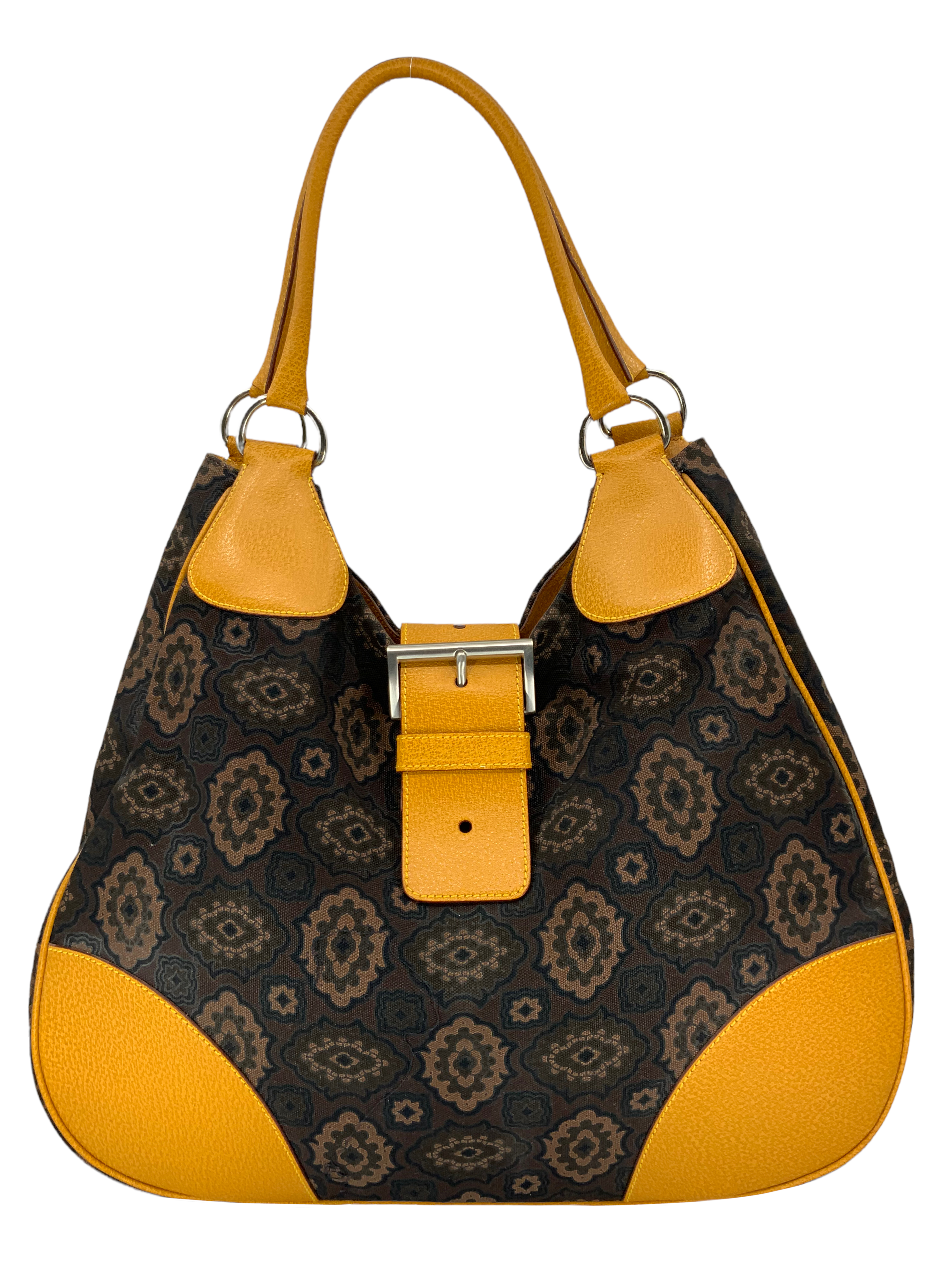 Prada Canvas Moon Large Buckle Bag for Women - Stylish Designer Handbag with Adjustable Strap, Perfect for Work, Travel & Everyday Use