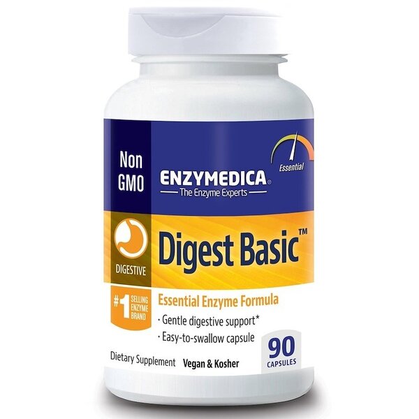 Enzymedica Digest Basic Digestive Enzymes Supplement - 90 Capsules for Gut Health & Digestion Support - Ideal for Meals, Bloating & Nutrient Absorption