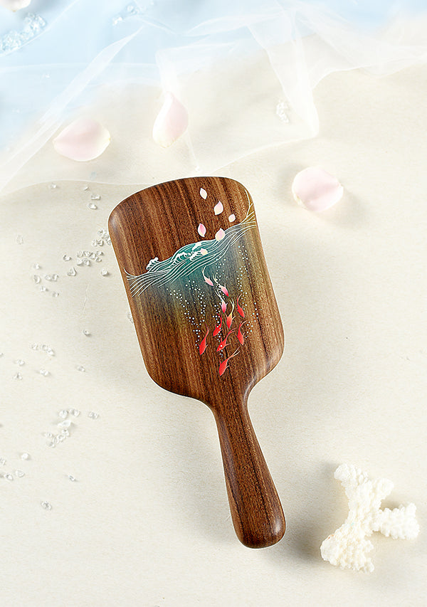 Premium Carp Jumping Paddle Hair Brush - Detangling & Styling for All Hair Types - Perfect for Salons, Home Use & Travel