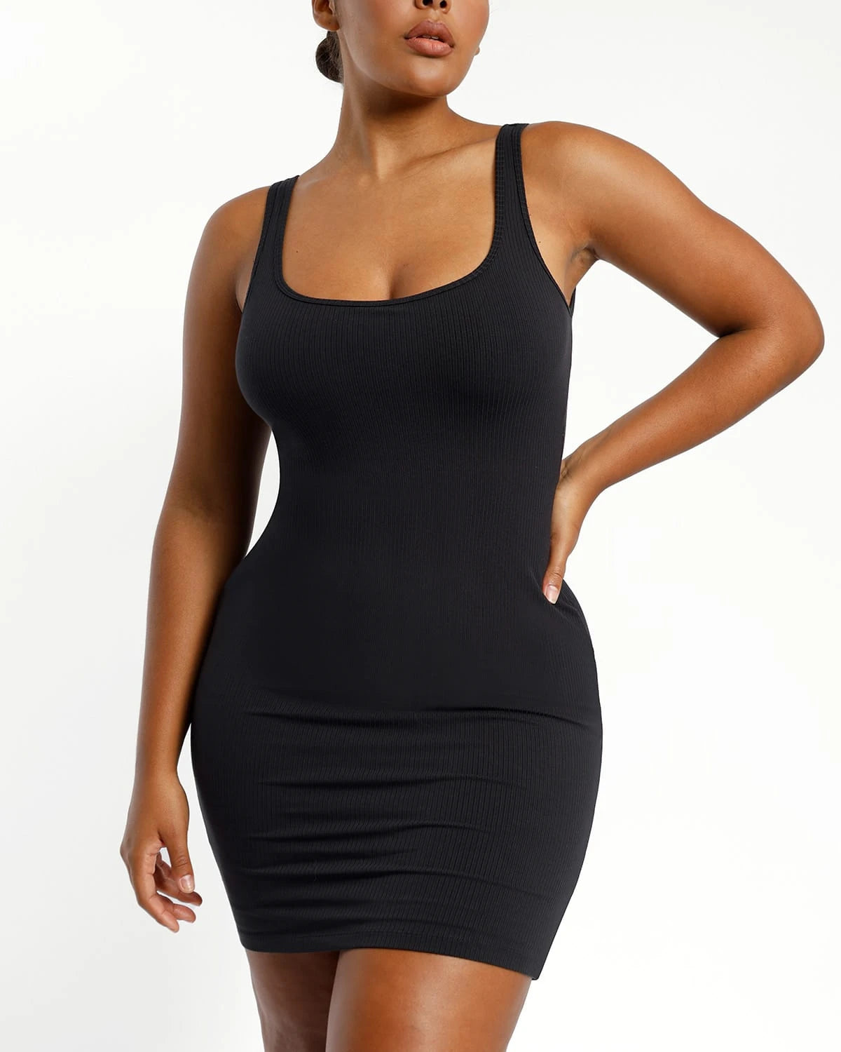 Stylish Cozy Ribbed Low Back Shaping Dress for Women - Perfect for Date Night, Parties & Special Occasions