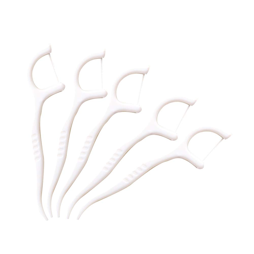 100 PCS White Dental Floss Picks - Mint Flavored Disposable Toothpicks for Teeth Cleaning, Oral Hygiene & Fresh Breath - Perfect for Travel, Home & Office Use